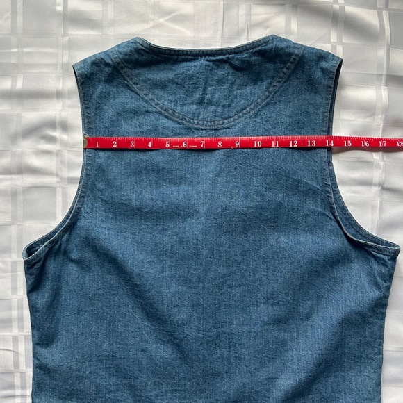Mid-West Garment Co. (MWG) Vintage Button Closure Blue Denim Vest - Picture 13 of 14